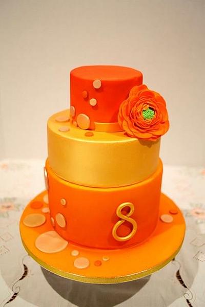 Orange and gold birthday cake - Cake by Kasserina Cakes