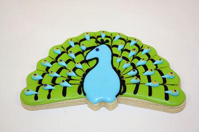 Peacock Cookie - Cake by Prima Cakes and Cookies - Jennifer