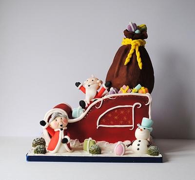 Santa Sleigh - Cake by The Cornish Cakery