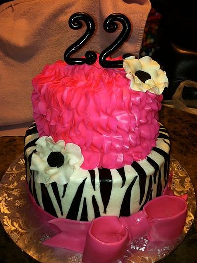 Zebra Ruffle Cake - Cake by TastyMemoriesCakes