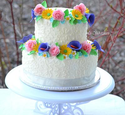 Spring wedding cake  - Cake by Divya iyer