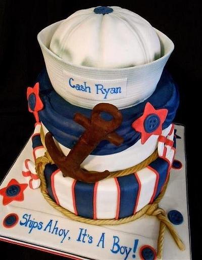 Ships Ahoy!  It's a Boy! - Cake by Sarah Myers