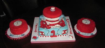 Dr. Suess Cat in the Hat with Thing 1 and Thing 2 Smash Cakes - Cake by Jaybugs_Sweet_Shop