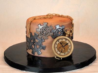 Gears & Pocketwatch - Cake by Cakes By Kristi