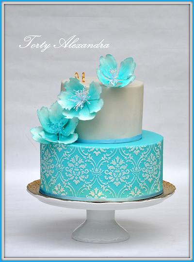 Wedding cake blue - Cake by Torty Alexandra
