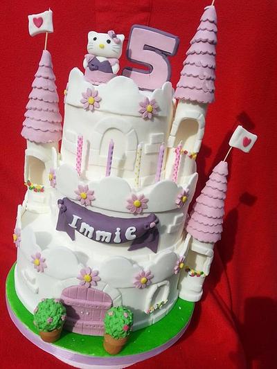 Hello kitty castle 3 tier cake - Cake by Treat Sensation