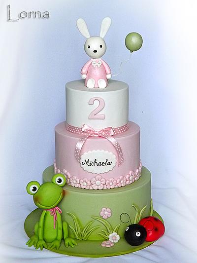 Bunny, Frog and Ladybug - Cake by Lorna
