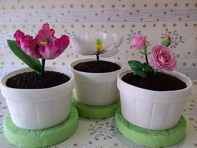 Flowers Mini Cakes - Cake by Auri Castillo