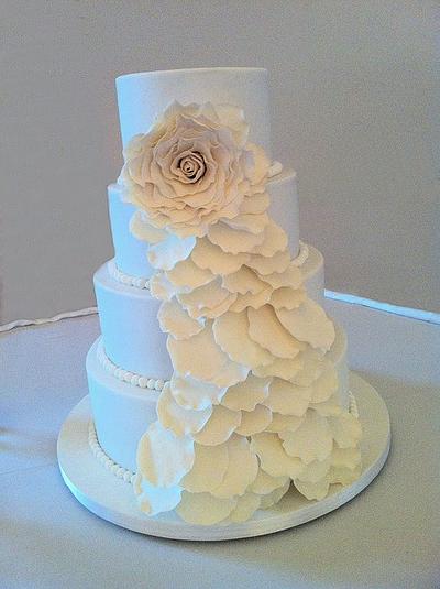 Cascading Rose Tiered Cake - Cake by Lydia Evans