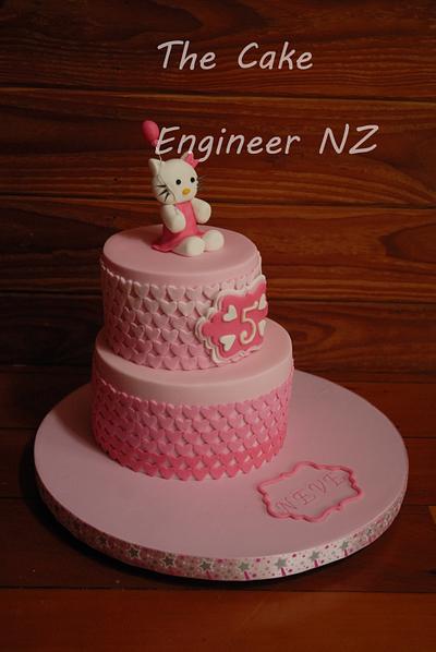 Hello Kitty pink heart cake - Cake by The Cake Engineer NZ