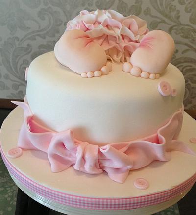 Cute pink baby shower cake - Cake by Nina Stokes