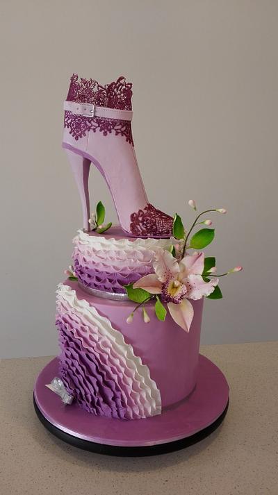 Heel boot and orchid  - Cake by Bistra Dean 
