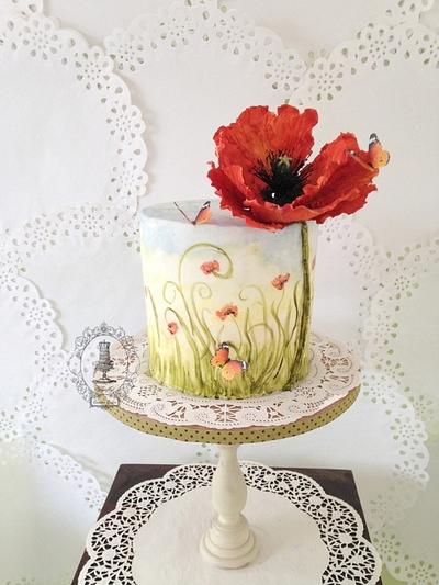 Painted Poppies. - Cake by Firefly India by Pavani Kaur