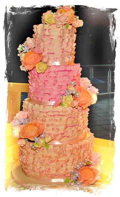 Romance in ruffles - Cake by Sumaiya Omar - The Cake Duchess 
