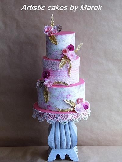 Wedding cakes / rose - Cake by Marek