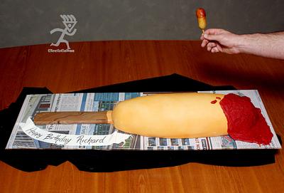 Giant Hot Dog on a Stick (1.5m / 60") - Cake by Ciccio 