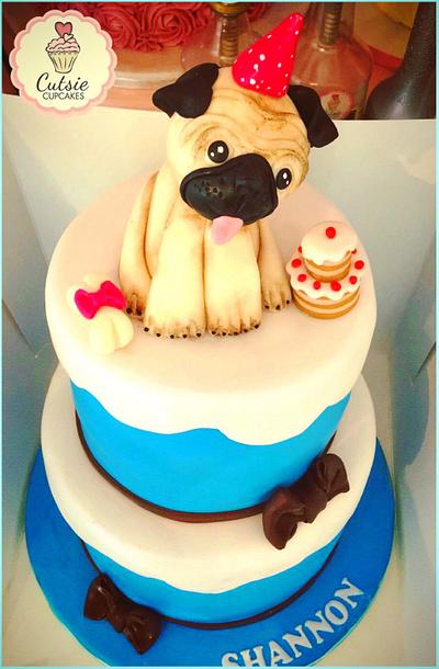 Pug Dog Cake 🎀 - Cake by Cutsie Cupcakes