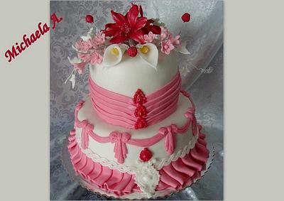 Pink cake  - Cake by Mischel cakes