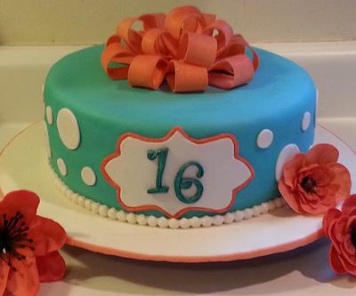 16th birthday cake.  - Cake by Beverlee Parsons