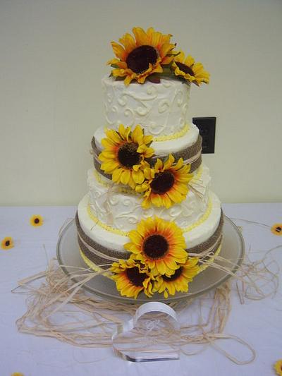 sunflower wedding cake - Cake by sweettooth