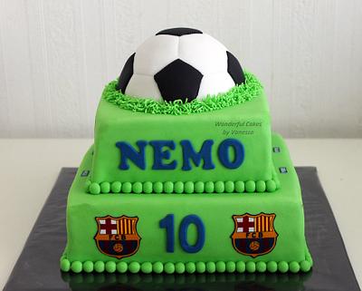 Soccer cake; FC Barcelona - Cake by Vanessa