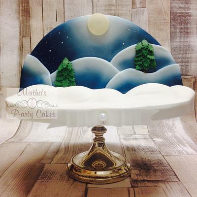 Airbrushed Christmas cake!  - Cake by Mirtha's P-arty Cakes