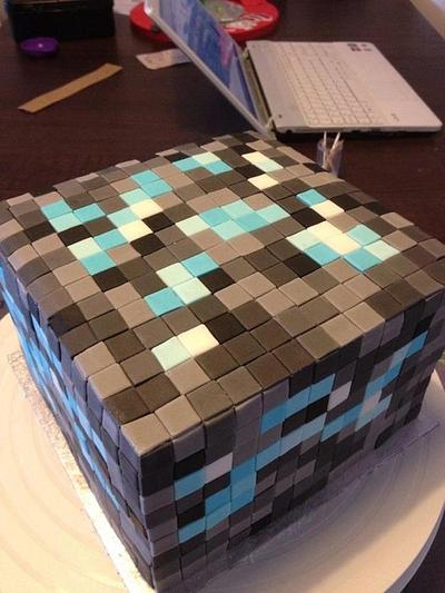 Minecraft Diamond Block - Cake by Cheryll