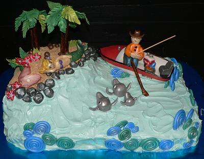 50th Fisherman's Birthday  - Cake by Kendra's Country Bakery