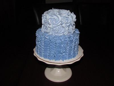 Purple Ruffles and Roses Cake - Cake by Jaybugs_Sweet_Shop