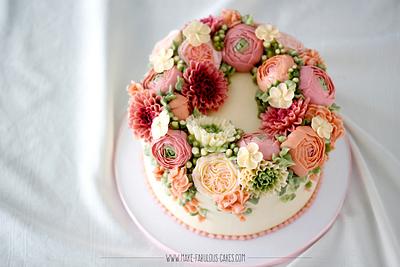 All Buttercream Flowers Cake - Cake by Make Fabulous Cakes
