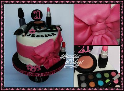 Girly Make-up cake - Cake by fitzy13