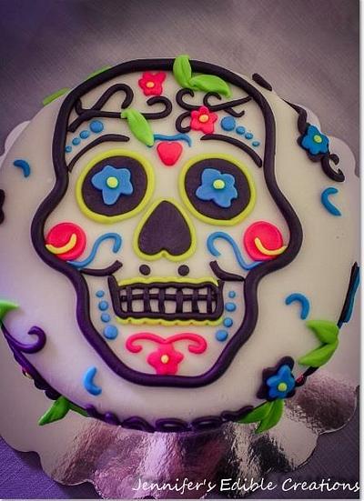 Día de los Muertos Skull Birthday Cake - Cake by Jennifer's Edible Creations