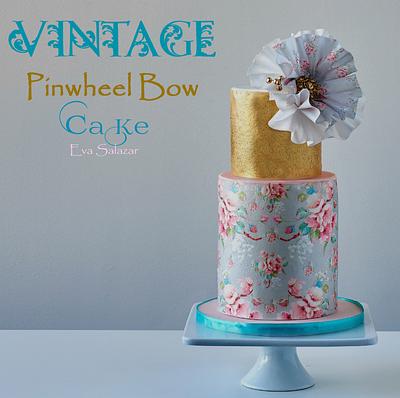 Vintage Pinwheel Bow Cake - Cake by Eva Salazar 