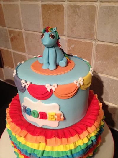 Rainbow ruffle my little pony cake - Cake by Tricia morris