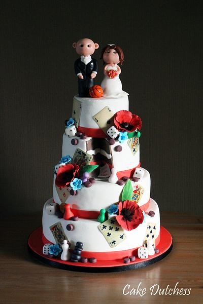 Card & Boardgame Weddingcake  - Cake by Etty