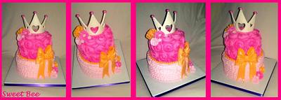 Pink and Orange Princess Cake - Cake by Tiffany Palmer
