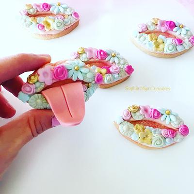 Floral Lip Cookies - Cake by Sophia Mya Cupcakes (Nanvah Nina Michael)