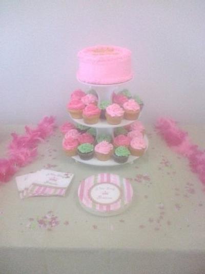Baby Shower Cake and Cupcakes - Cake by cakediva3