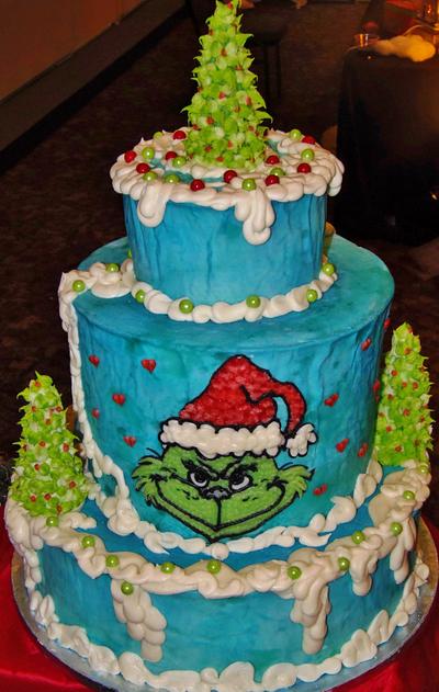 Grinch cake buttercream  - Cake by Nancys Fancys Cakes & Catering (Nancy Goolsby)