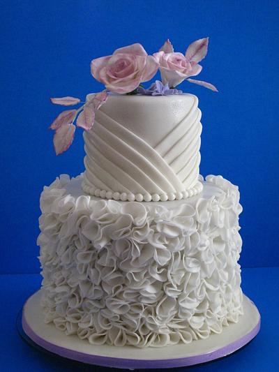 wedding cake ruffles - Cake by Jana Cakes