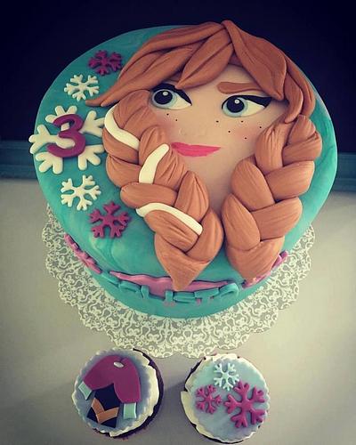 Anna Frozen Cake & Cupcakes - Cake by Lakrymosa 