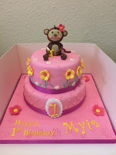 Myia monkey cake  - Cake by Kirsty 