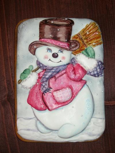 The janitor snowman! - Cake by Sweet pear	