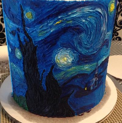 Van Gogh Royal Icing Cake  - Cake by ChefBrenYoung