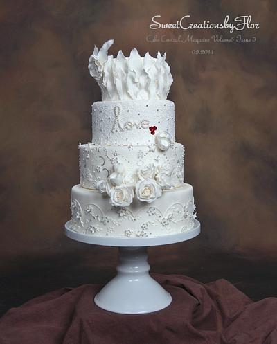 White Wedding Cake - Cake by SweetCreationsbyFlor