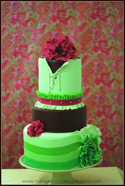 Sarah Ruffle corset Cake - Cake by Eva Salazar 
