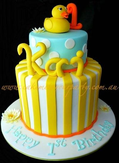 Rubber Ducky Cake- 1st Birthday - Cake by Leah Jeffery- Cake Me To Your Party