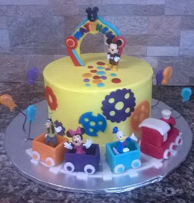 First Birthday with Mickey - Cake by Tareli
