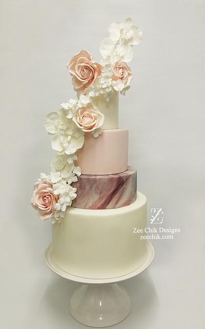 Pink marble - Cake by Zee Chik Designs