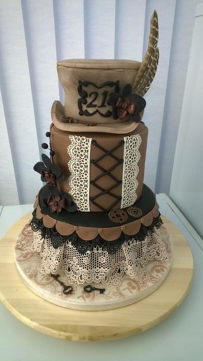 Steampunk 21st birthday cake - Cake by Combe Cakes